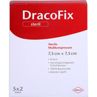 Artikelfoto Dracofix Peel Kompressen 7,5x7,5 cm steril 8fach 5X2St