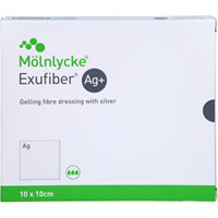 Produktfoto Exufiber Ag+ 10x10 cm gelbild.Faserverb.m.Silber 10St