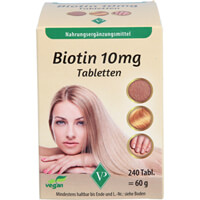 Artikelbild Biotin 10 mg hochdosiert vegan Tabletten 240St