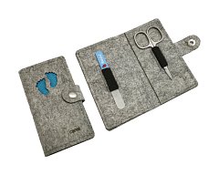 Produktfoto Manikre Etui 2teilig Filz Baby blau-grau 
